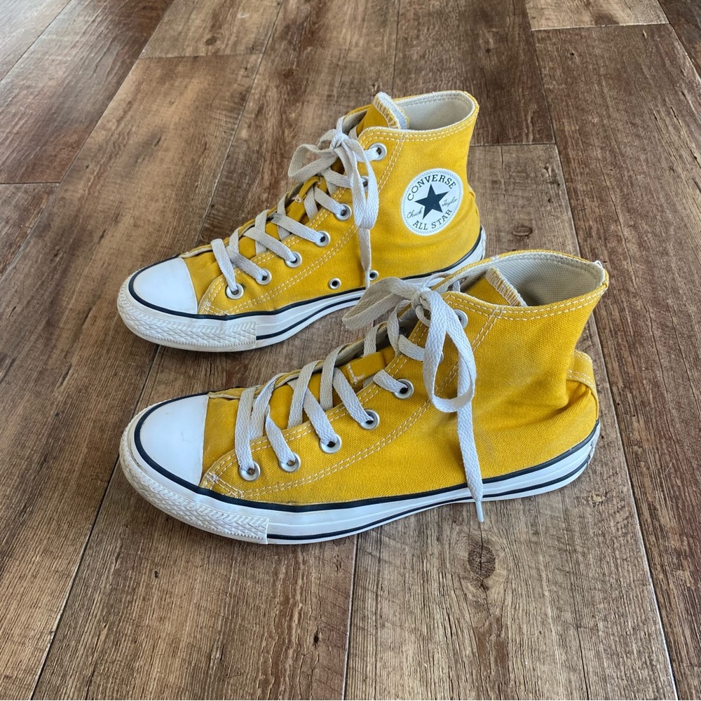 Converse Chuck Taylor Mustard Yellow High Top Sneaker… Gem